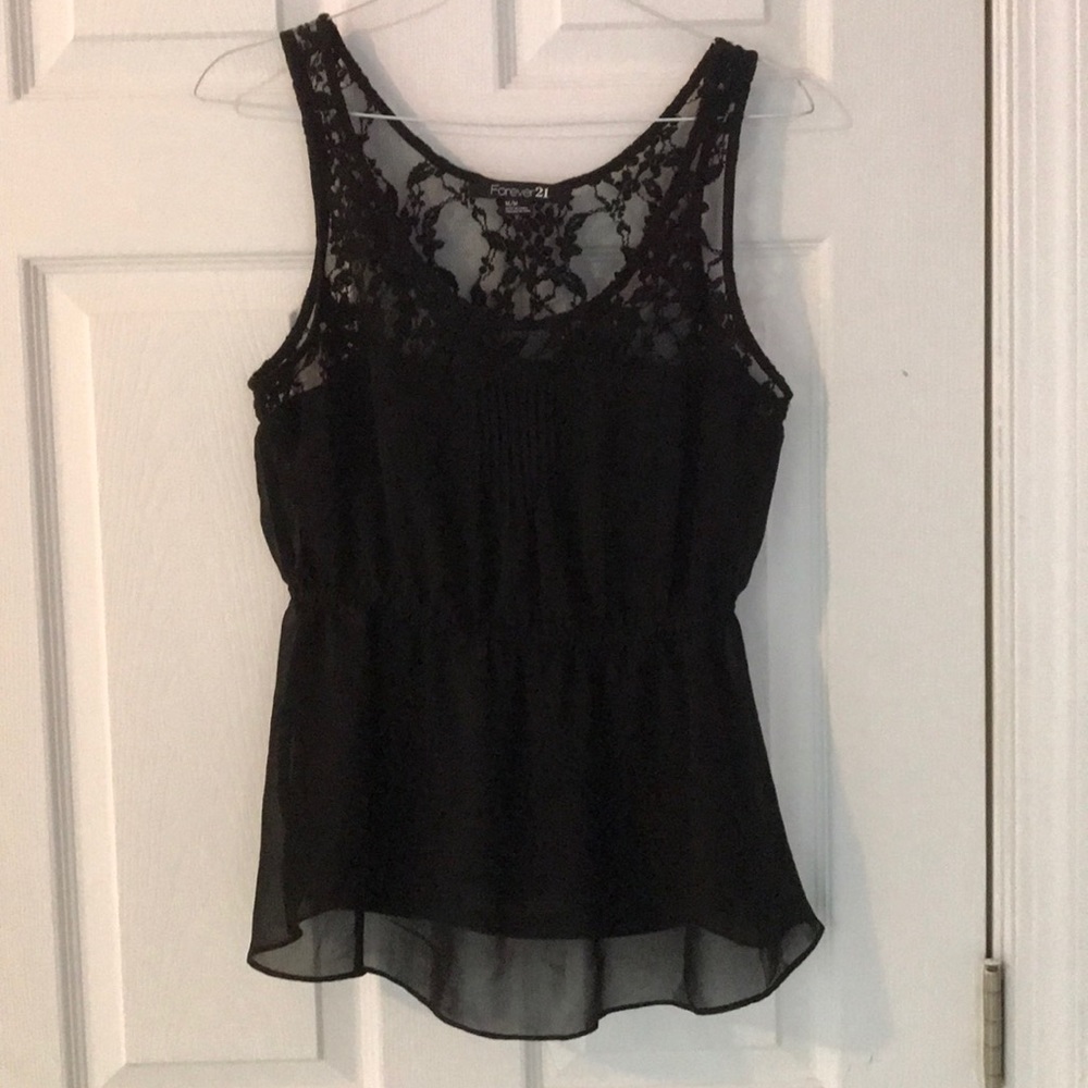 Black lace tank top